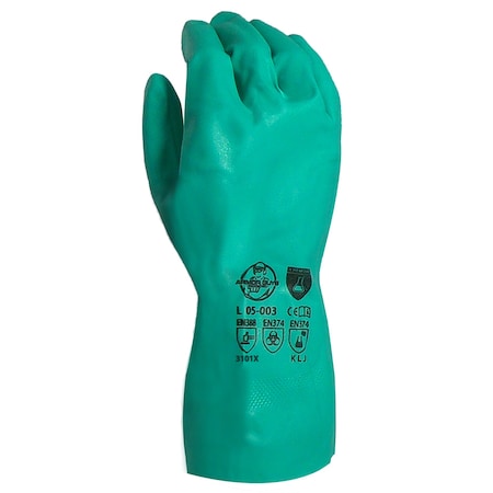 Armor Guys Chemical Resistant Gloves, Chemiflex, L, Green 05-003-L
